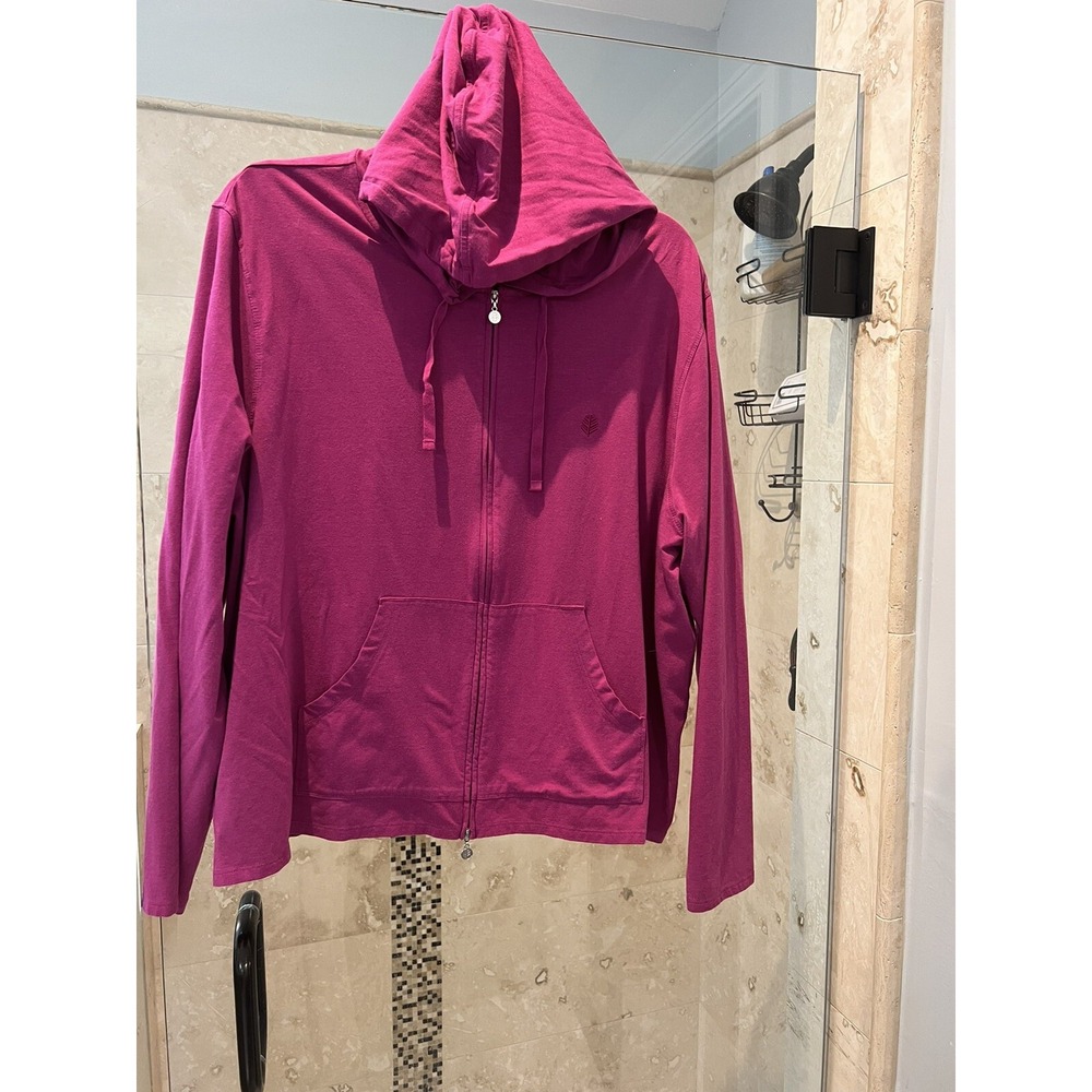 Coolibar Womens UPF 50+ Sun Protection Full Zip Hoodie Jacket Pink 2X